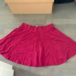 Reddish maroon skater skirt with zipper